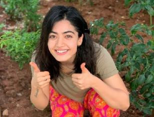 Rashmika Mandanna pictures of her smiling with dirt-stained hands