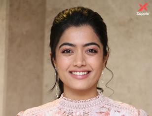Kannada beauty Rashmika Mandanna with a sexy smile at Bheeshma Movie Successmeet Photos