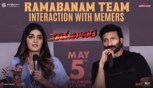 Interaction Between The Ramabanam Team And Memers, Gopichand, Dimple Hayathi, Jagapathi Babu, And Sriwass